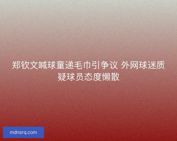郑钦文喊球童递毛巾引争议 外网球迷质疑球员态度懒散