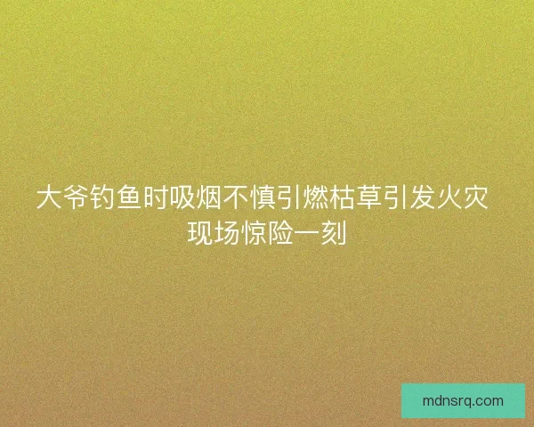 大爷钓鱼时吸烟不慎引燃枯草引发火灾 现场惊险一刻